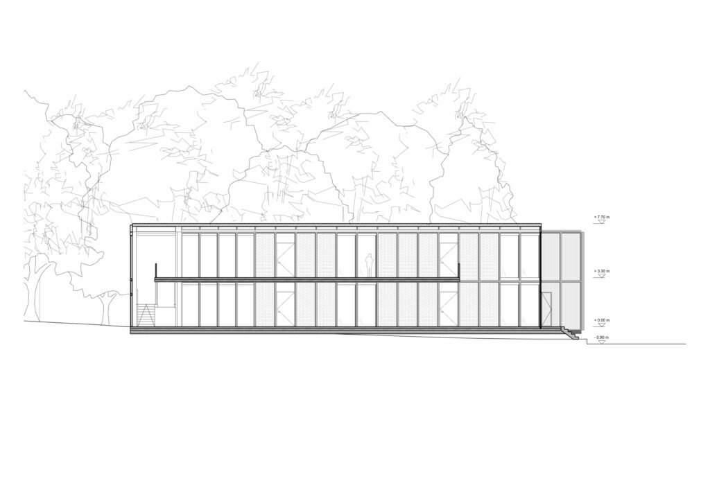 BARAKI - MIRA - Construction d'une école provisoire pour la HEP Fribourg - Coupe
